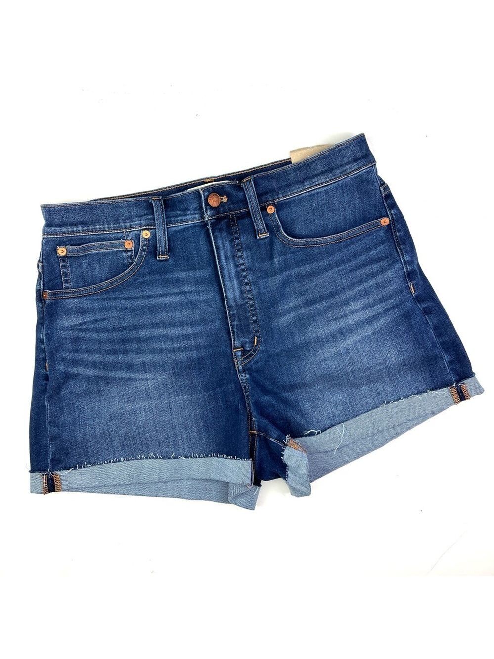 Madewell High Rise Cuffed Denim Shorts Raw Hem size 30